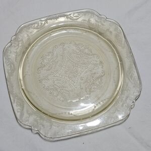 1930's Fedreal Madrid Amber Yellow Luncheon Plate